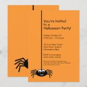 Black Spider Halloween-Party Einladung (Vorne/Hinten)