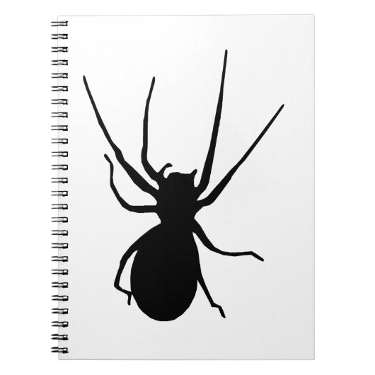 Black Spider Spiral Notebook Notizblock (Vorderseite)