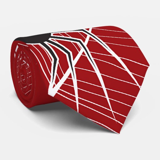 Black Spider und Web Spooky Fun Halloween-Party Krawatte (Gerollt)