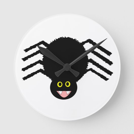 Black Spider Wall Clock Runde Wanduhr (Vorderseite)
