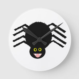 Black Spider Wall Clock Runde Wanduhr