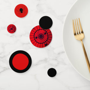 Black Spider Web Design Red Konfetti