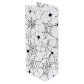 Black Spider Web Halloween Hallowine Geschenktüte Für Weinflaschen (Rückseite Schrägansicht)