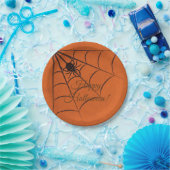 Black Spider & Web Halloween Papierplatte Pappteller (Party)