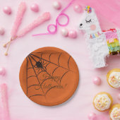 Black Spider & Web Halloween Papierplatte Pappteller (Party)