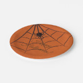 Black Spider & Web Halloween Papierplatte Pappteller (Schrägansicht)