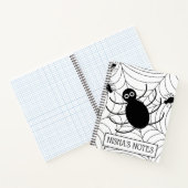 Black Spider Web Halloween Spooky Notizblock (Innenseite)