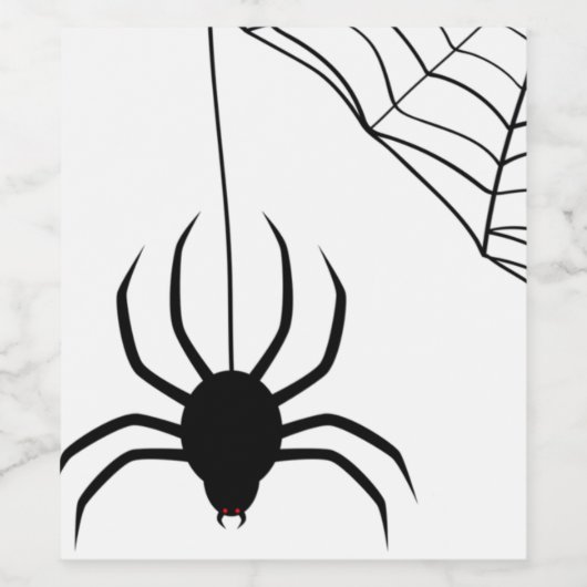 Black Spider Web Halloween Weinetikett (Einzelnes Label)
