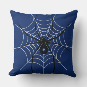 Black Spider Web Kissen
