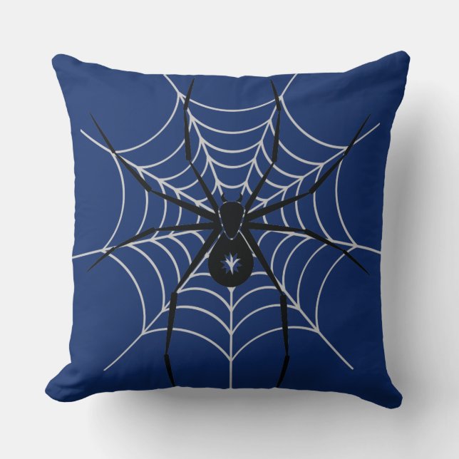 Black Spider Web Kissen (Vorderseite)