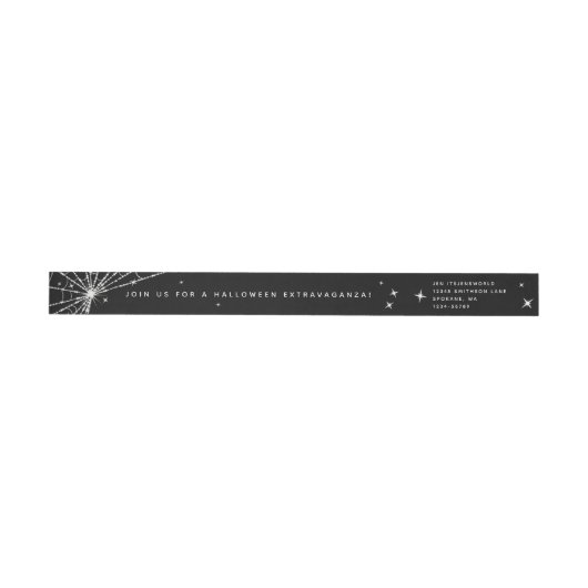 Black Spider Web Wraparound Address Label (Person)