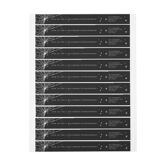 Black Spider Web Wraparound Address Label (Bogen)