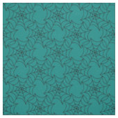 Black Spider Webs auf Aquamarinen Stoff (Muster)