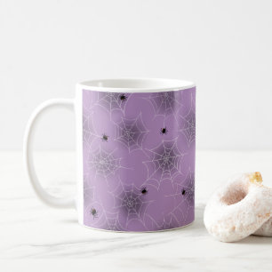 Black Spider White Web Lila Halloween-Tasse Kaffeetasse