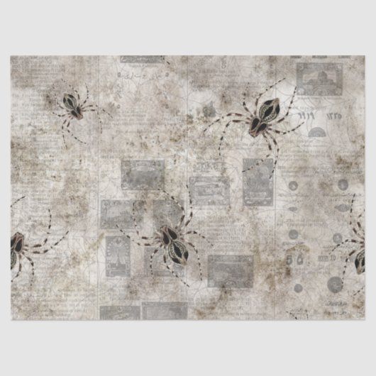 Black Spiders auf Catalog Newsprint Decoupage Seidenpapier (Vorderseite)