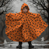 Black spiders on orange  stoff