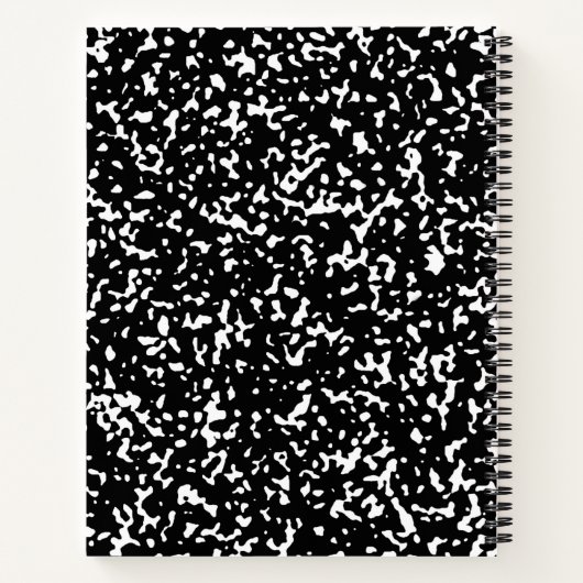 Black Spiral Graph Paper Komposition Notebook  Notizblock (Rückseite)