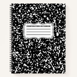 Black Spiral Graph Paper Komposition Notebook  Notizblock