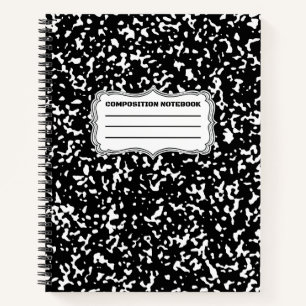 Black Spiral Graph Paper Komposition Notebook  Notizblock