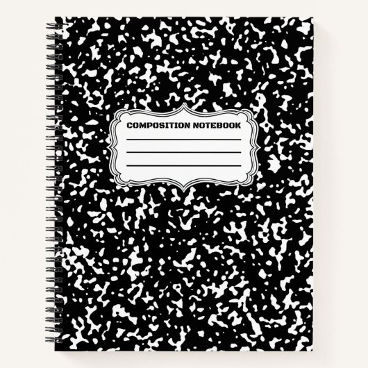Black Spiral Graph Paper Komposition Notebook  Notizblock (Vorderseite)