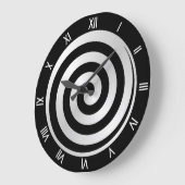Black Spiral Hypnotic Wall Clock Große Wanduhr (Winkel)