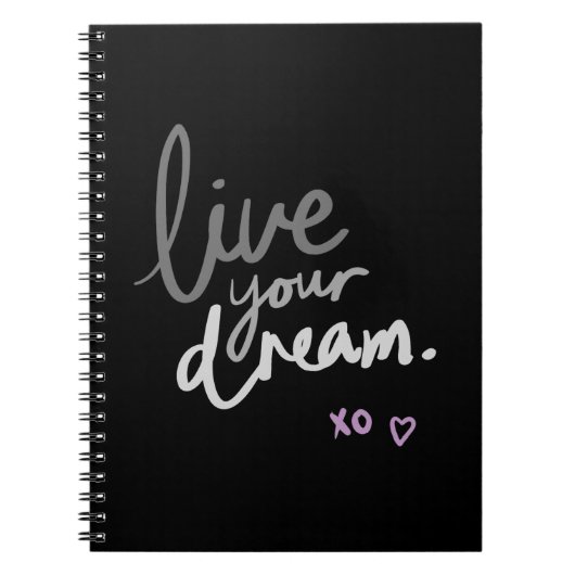 Black Spiral Notebook - "LiveYourDream". Tagebuch (Vorderseite)