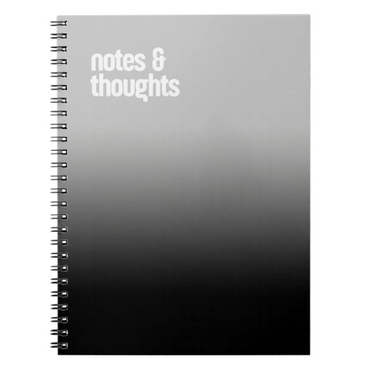 Black Spiral Notebook - "Notizen & Gedanken" Notizblock (Vorderseite)