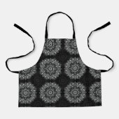 Black spiritual Indian mandala pattern Schürze (Vorderseite)