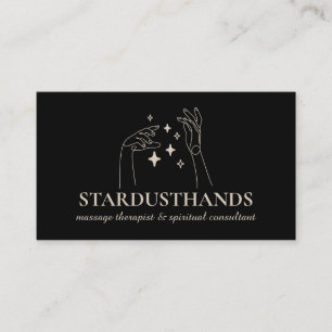 Black Spiritual Stars Hände Therapie Körpermassage Visitenkarte