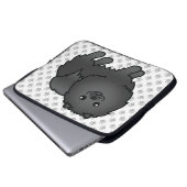 Black Spitz Niedlich Cartoon Dog & Paws Laptopschutzhülle (Vorne Knopf)
