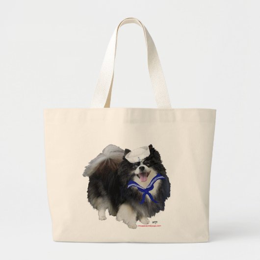 Black Spitz Sailor Jumbo Stoffbeutel (Vorne)