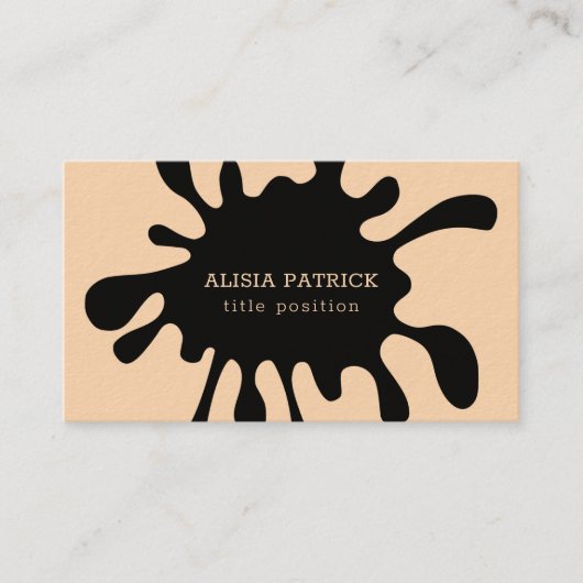 Black Splash Business Card Visitenkarte (Vorderseite)