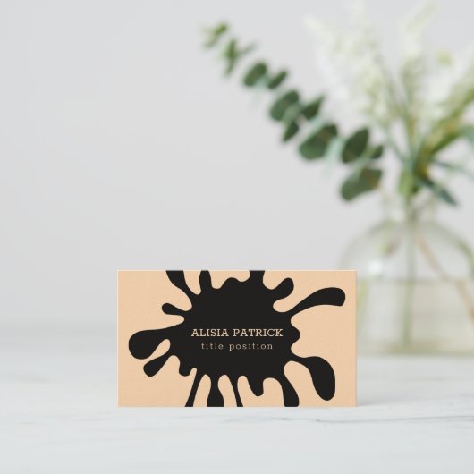 Black Splash Business Card Visitenkarte (Stehend Vorderseite)