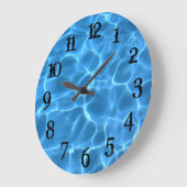 Black Splash Zahlen Aqua Blue Pool Große Wanduhr (Winkel)