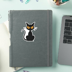 Black Spooky Halloween Cat Aufkleber