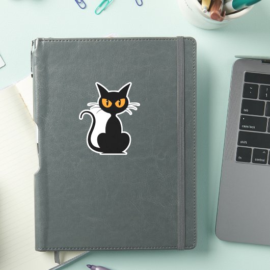 Black Spooky Halloween Cat Aufkleber