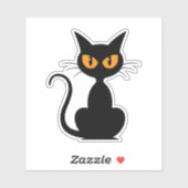 Black Spooky Halloween Cat Aufkleber (Blatt)