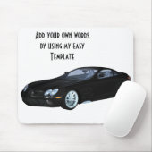 Black Sport Car Mousepad (Mit Mouse)
