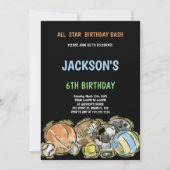 Black Sports - Einladungen (Vorderseite)