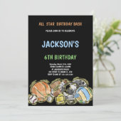 Black Sports - Einladungen (Stehend Vorderseite)