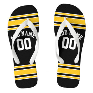 Black Sports Jersey Individuelle Name Number Badesandalen