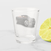 Black Sports Race Car Shooting Glass Schnapsglas (Rückseite)