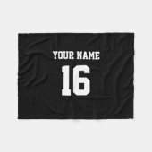 Black Sporty Team Jersey Fleecedecke (Vorderseite (Horizontal))