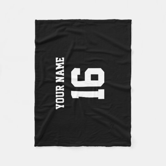 Black Sporty Team Jersey Fleecedecke (Vorderseite)