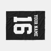 Black Sporty Team Jersey Fleecedecke (Vorderseite (Horizontal))