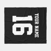 Black Sporty Team Jersey Fleecedecke (Vorderseite (Horizontal))