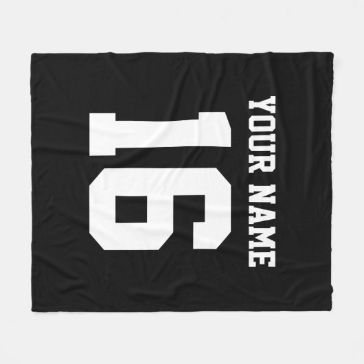 Black Sporty Team Jersey Fleecedecke (Vorderseite (Horizontal))