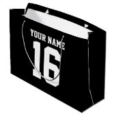 Black Sporty Team Jersey Große Geschenktüte (Rückseite Schrägansicht)