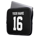Black Sporty Team Jersey Laptopschutzhülle (Vorderseite Links)