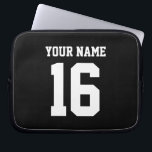 Black Sporty Team Jersey Laptopschutzhülle<br><div class="desc">Black Team Jersey / Sports Jersey / Football Jersey Customize this with your own name or team name and a number. You can change the size, color and placement of the text if you need to make changes as well as adding text of your own to create your own one-of-a-kind...</div>